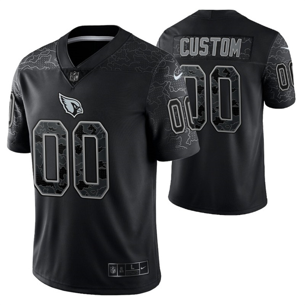 Men's Arizona Cardinals ACTIVE PLAYER Custom Black Reflective Limited Stitched Football Jersey Men's Arizona Cardinals ACTIVE PLAYER Custom Black Reflective Limited Stitched Football Jersey